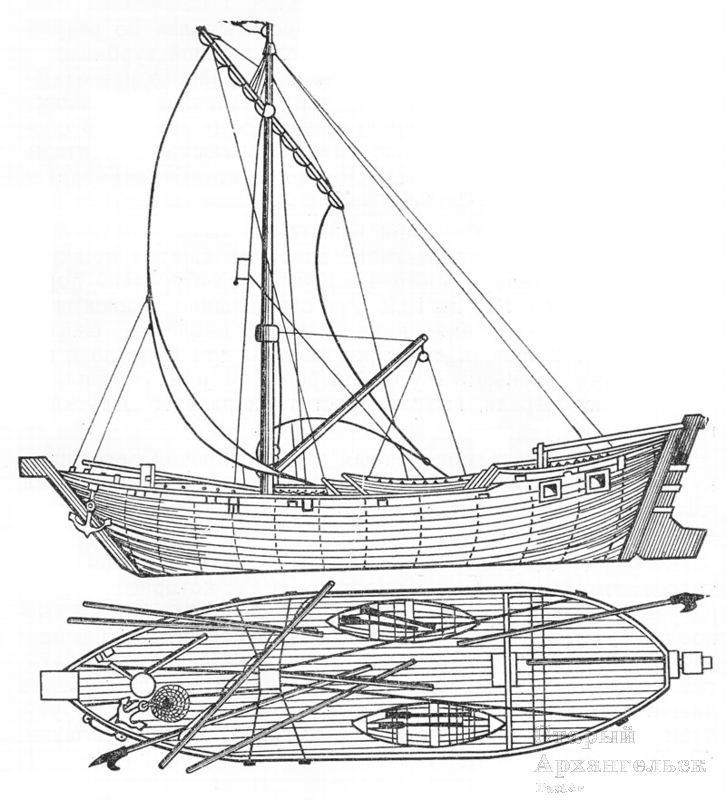 Легкая шлюпка 5 букв. Грумантский Коч. Коч Поморский корабль. Карбас 17 века. Поморский Коч паруса.